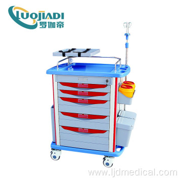 Hospital Medical Equipment Emergency Trolley with Drawers